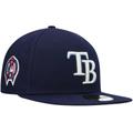 Men's New Era Navy Tampa Bay Rays 9/11 Memorial Side Patch 59FIFTY Fitted Hat