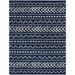 Blue/Navy 94 x 0.43 in Area Rug - Foundry Select Karsytn Navy Moroccan Area Rug Polypropylene | 94 W x 0.43 D in | Wayfair