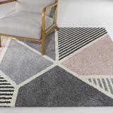 Pink 94 x 0.43 in Area Rug - Orren Ellis Matazzoni Modern Geometric Area Rug Polypropylene | 94 W x 0.43 D in | Wayfair