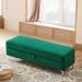Everly Quinn Flip Top Storage Bench Upholstered/Velvet in Green | 17.52 H x 55.9 W x 18.9 D in | Wayfair C79F2902A9DF4CB88E1C4E03F55978AE