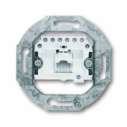 Busch-Jaeger Anschlussdose, Cat3, Unterputz, 1xRJ45 8(8), RAL9010, weiß, Schraube Image