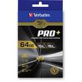 Verbatim PRO+ Flash-Speicherkarte microSDXC-an-SD-Adapter inbegriffen 64 GB UHS Class 3 / Class10 microSDXC UHS-I