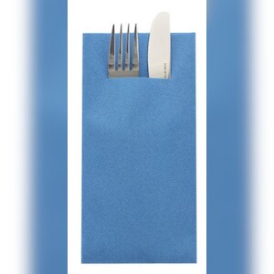 Sovie HOME Besteckserviette in Aquablau aus Linclass® Airlaid 40 x 40 cm, 12 Stück - Bestecktasche Uni Basic Pocket-Napkin Image