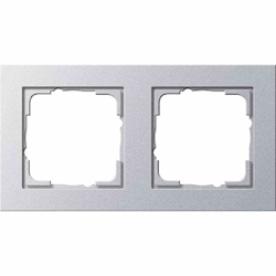 Gira E2 Rahmen, 2f, aluminium, lackiert, Kunststoff, geeignet für Geräteeinbaukanal, Unterputzmontage, Thermoplast, 021225 Image