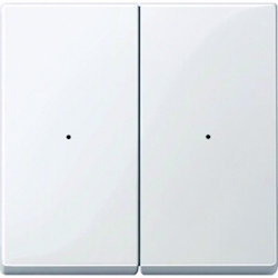 Merten System M Wippe zweiteilig, Schalter/Dimmer, polarweiß, glänzend, ohne ISO Aufdruck, Kontrollfenster/Lichtauslass Image