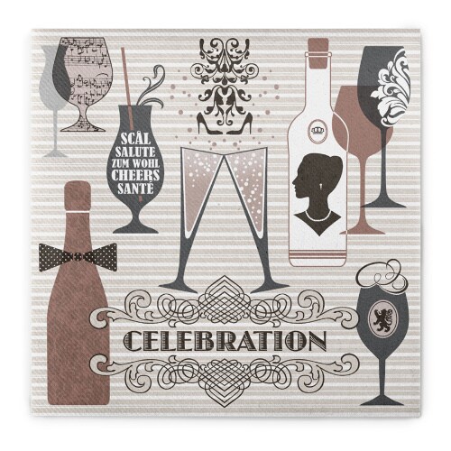 Sovie HOME Serviette Celebration in Grau-Altrosa aus Linclass® Airlaid 40 x 40 cm, 12 Stück Image