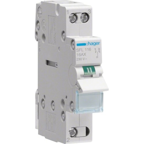 Hager Wechselschalter REG, 1W, 16A, 230V, Wechselschalter, 1TE, SFL116 Image