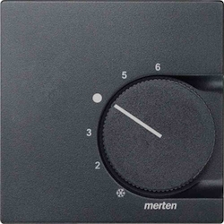 Merten System M Zentralplatte, Raumtemperaturregler, anthrazit, matt, diverse Symbole Image