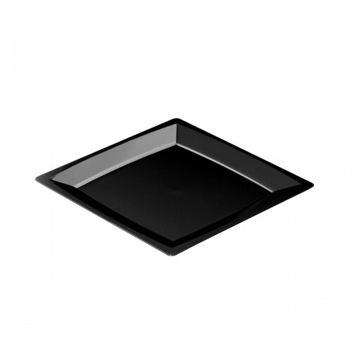 Einweg Teller MILAN Gr. M in Schwarz 17,2 x 17,2cm aus Plastik, 24 Stück - Mank Image