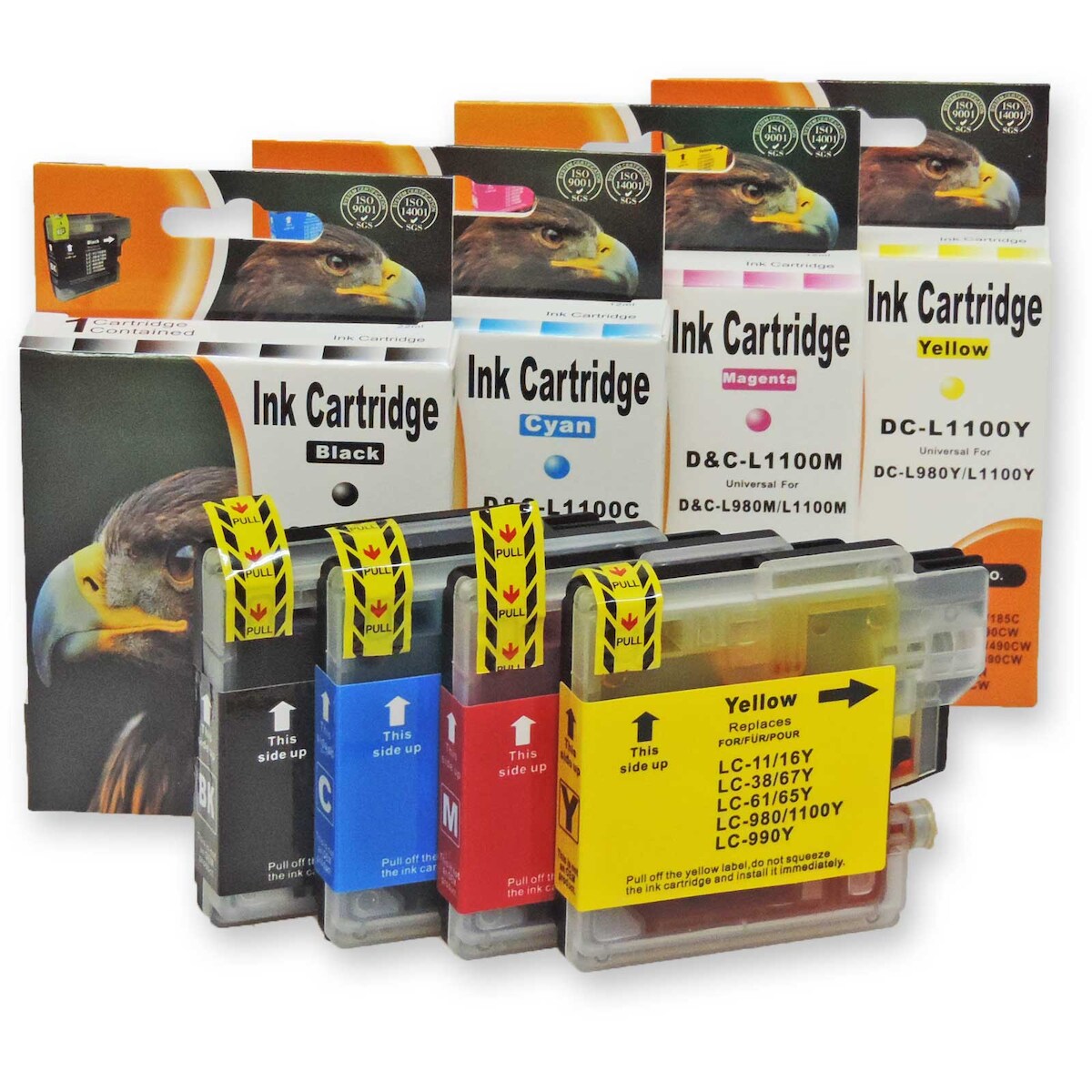 Ersetzt BrotherLC-980VAL Value Pack, LC-1100 Set 4 Druckerpatronen alle Farben von D&C Image