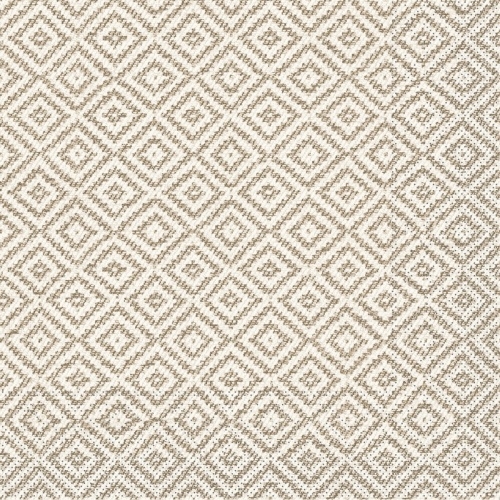 Mank Serviette aus Tissue - Lagos-Base in Beige 33 x 33 cm, 100 Stück - Ornamente Rauten Image