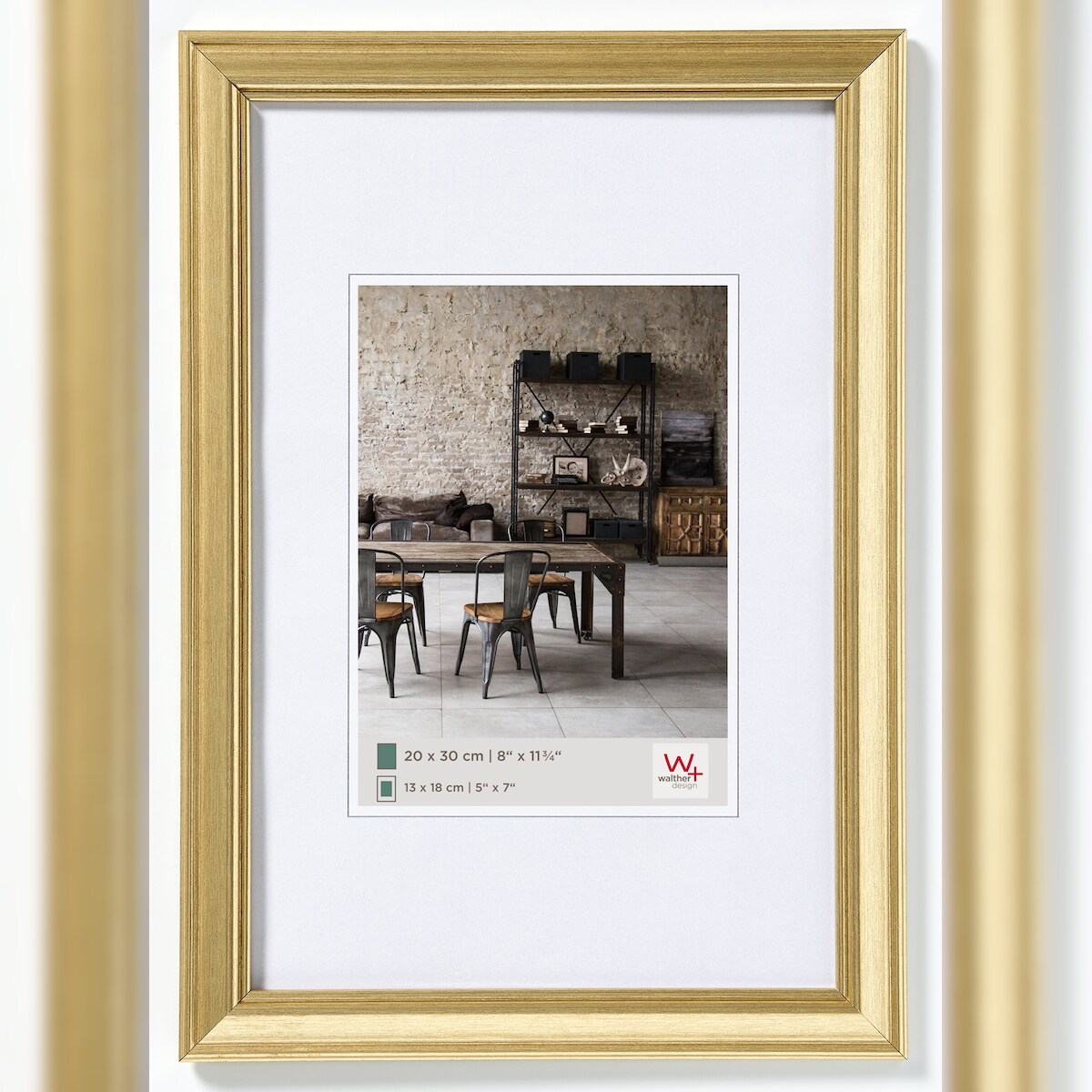 walther + design Lounge PS-Rahmen, gold, 13 x 18 cm Image