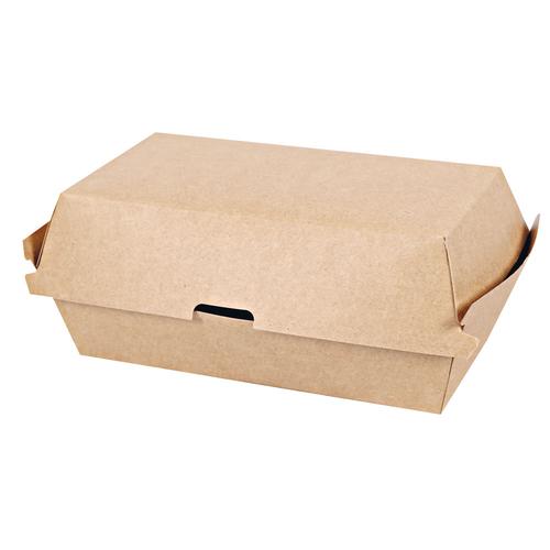 "25x Sandwich-Box ""Club"" aus Kraftpapier kompostierbar Größe 10,7x20,7cm Sandwichbox ToGoBox zum Mitnehmen"