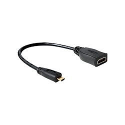 Delock High Speed HDMI with Ethernet Video-/Audio-/Netzwerkadapter 19-polig Micro-HDMI M W 23 cm Schwarz Image