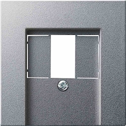 Gira System 55 Zentralplatte, USB/TAE, 1f, aluminium, Befestigung mit Schraube, ohne Beschriftungsfeld, 27626 Image