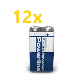 12x Panasonic 6LR61 Powerline 9V-Block E-Block Alkaline Industrial Rauchmelder Image