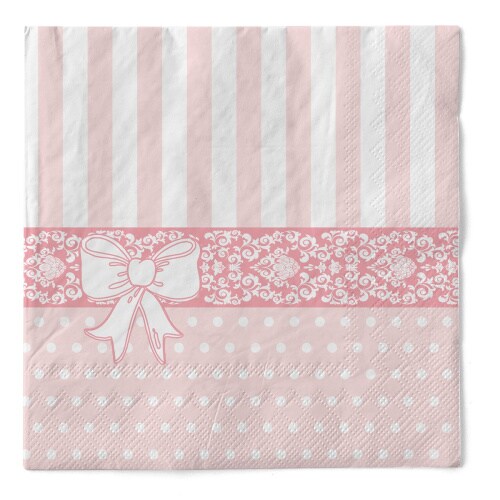 Sovie HOME Serviette Bine in Rosa aus Tissue 33 x 33 cm, 3-lagig, 20 Stück - Ornamente Image