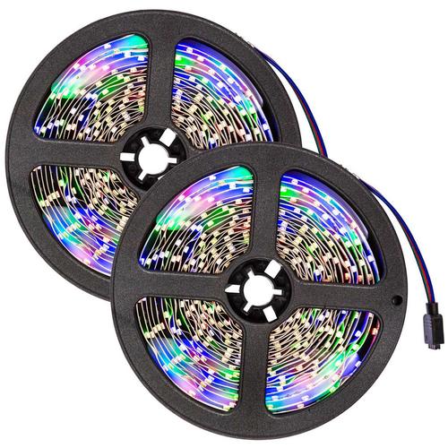 tectake 2 LED-Strips mit 300 LEDs, 5m Länge - weiß - 401564