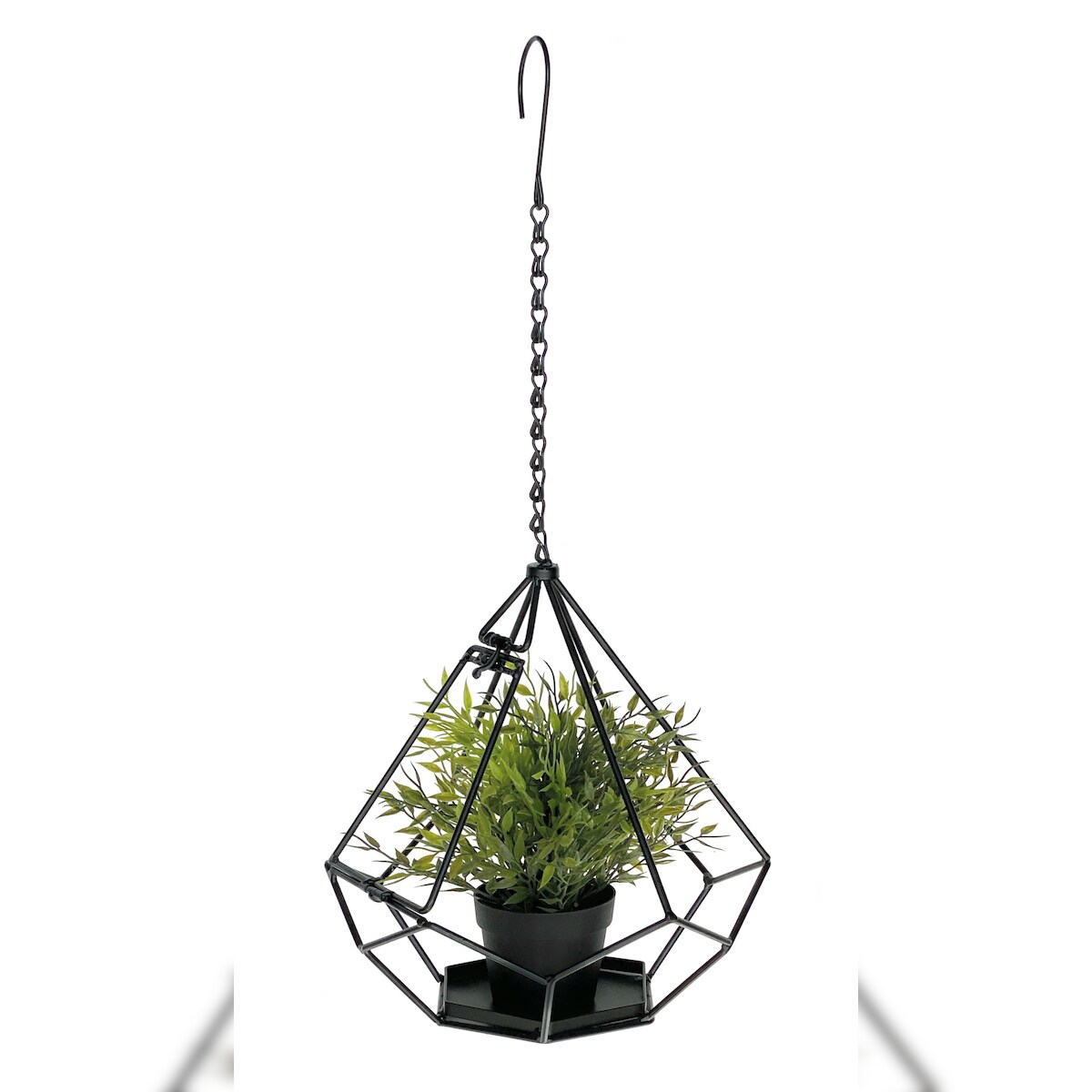 DanDiBo Blumenampel innen Metall Wand Hängepflanzen 64 cm 96075 S mit Tür 6 Ecken Pflanzenhänger Blumenhänger Topfhänger Blumen Blumentopfhänger Image