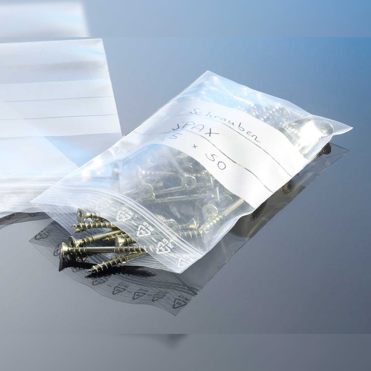 VEPATIM 100x Druckverschlussbeutel 200 x 300 mm mit Stempelfeld Image