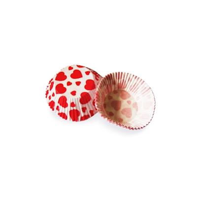 VEPATIM 160x Muffinkapseln Gebäckkapseln rote Herzen O 50 x 30 mm Image