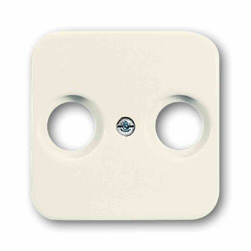 Busch-Jaeger DURO 2000 SI Zentralplatte, Koaxial-Antennensteckdose, weiß, glänzend, Befestigung mit Schraube, ohne Beschriftungsfeld Image