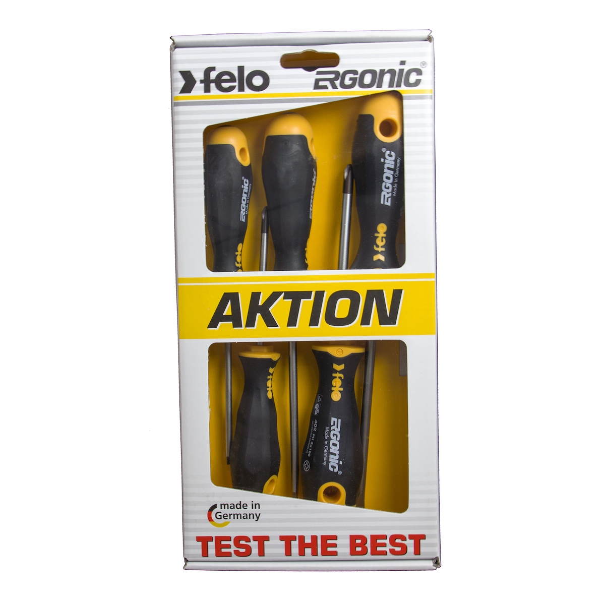 Felo Ergonic Kreuz + Schlitz Schraubendreher Set bestehend aus 5 Schraubern 19840095118 Image