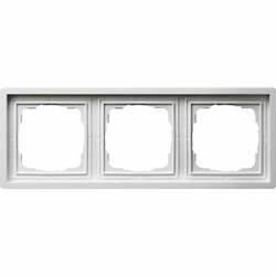 Gira Fläche Rahmen, 3f, reinweiß, glänzend, Kunststoff, Unterputzmontage, 0213112 Image