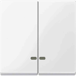 Merten System M Wippe Serien, Schalter/Taster, polarweiß, glänzend, Sonderaufdruck, Kontrollfenster/Lichtauslass Image