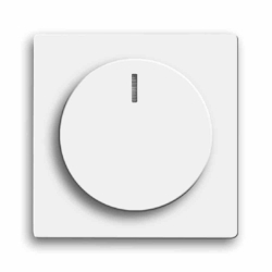 Busch-Jaeger Drehknopf, Dimmer, studioweiß, glänzend, ohne ISO Aufdruck, Kontrollfenster/Lichtauslass Image