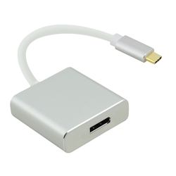 Helos Adapterkabel, USB 3.1 Type-C™ Stecker/DisplayPort 1.2 Bu., PREMIUM, silber Image