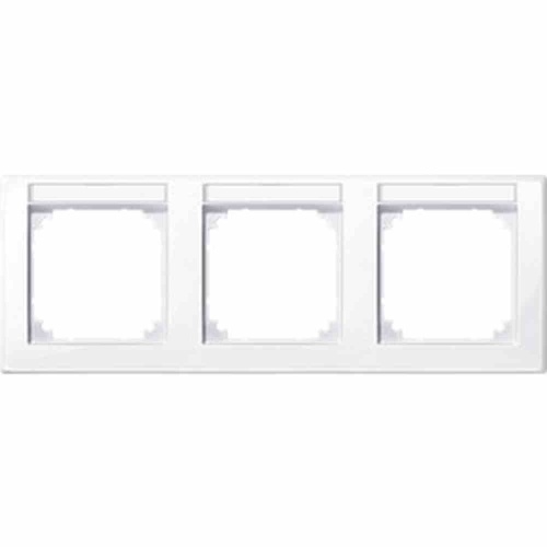 Merten M-SMART Rahmen, 3f, aktivweiß, glänzend, horizontal, Textfeld/Beschriftungsfläche, Kunststoff, geeignet für Geräteeinbaukanal Image