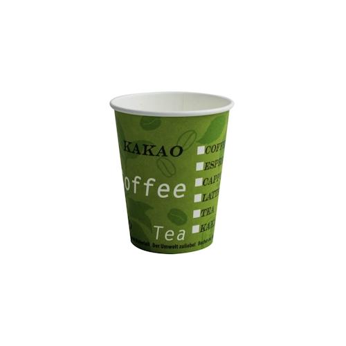 50x BIO Kaffeebecher Getränkebecher Pappbecher ‚Bio Green‘ 300 ml kompakt