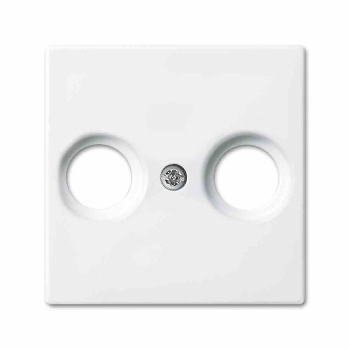 Busch-Jaeger BUSCH-BALANCE SI Zentralplatte, Koaxial-Antennensteckdose, alpinweiß, glänzend, Befestigung mit Schraube, ohne Beschriftungsfeld Image