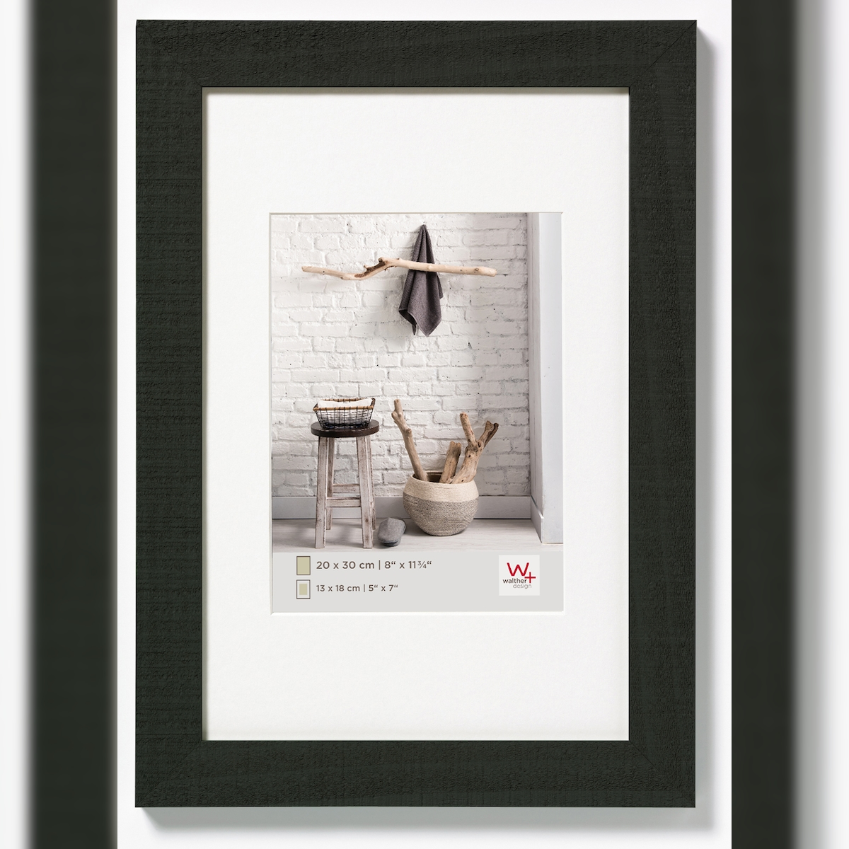 walther + design Home Holz Bilderrahmen 10x15 cm SCHWARZ Image