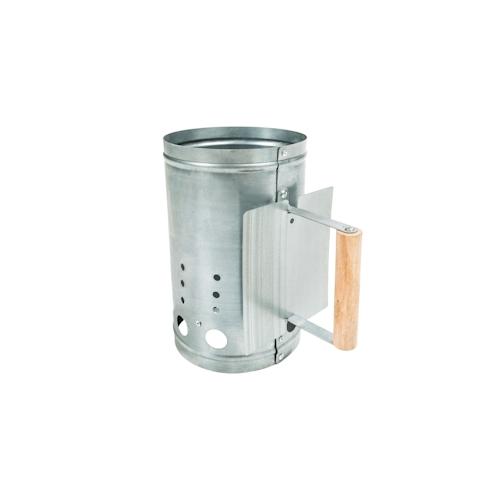 Anzündkamin mit Hitzeschild – silber