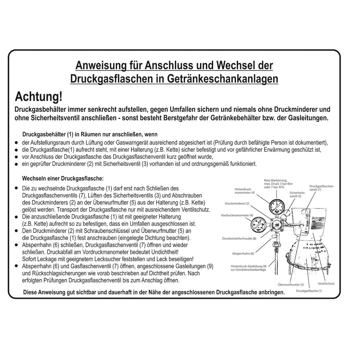 „Anweisung“, Schild aus Kunststoff Image