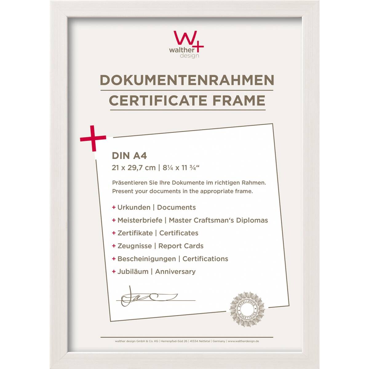 walther + design JK015W,Construction Designrahmen 010X015 cm WEISS Image