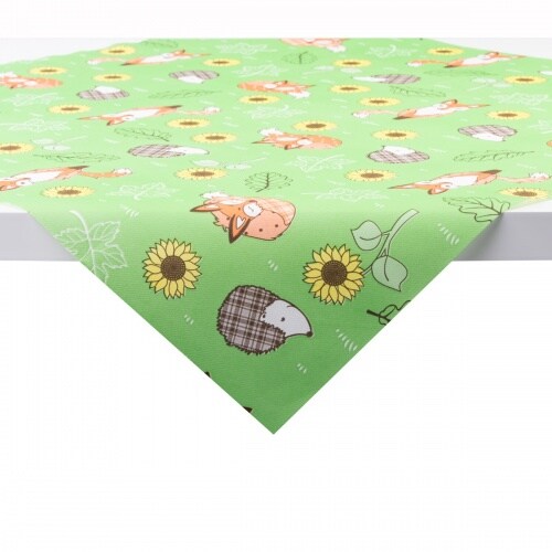 Sovie HOME Tischdecke Florian in Grün aus Linclass® Airlaid 80 x 80 cm, 1 Stück Fuchs Wald Kinder Party Geburtstag Image