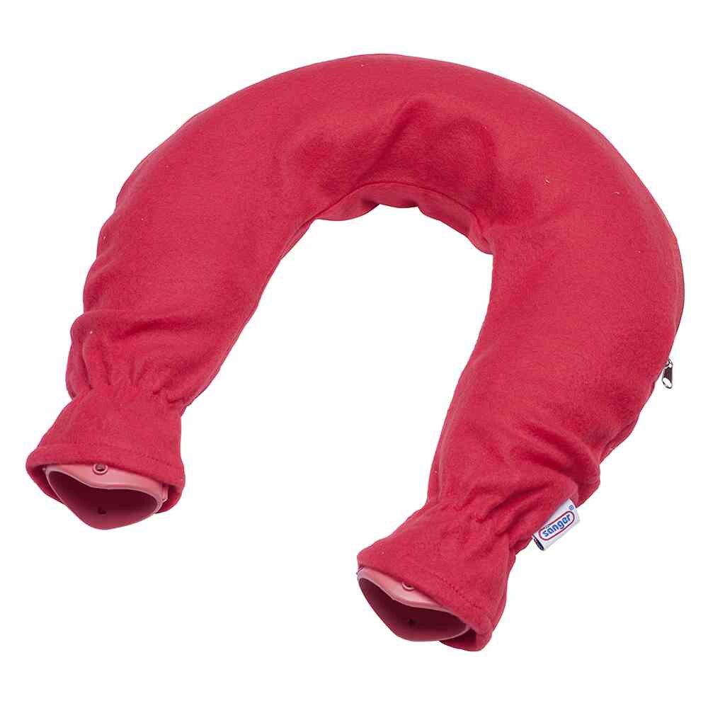 SÄNGER Gummi-Nackenwärmflasche mit Fleecebezug rot Image