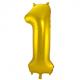 Folat XL Folienballon Zahl 1 in gold, 86 cm, 1 Stück, Helium Ballon (unbefüllt) - Luftballon
