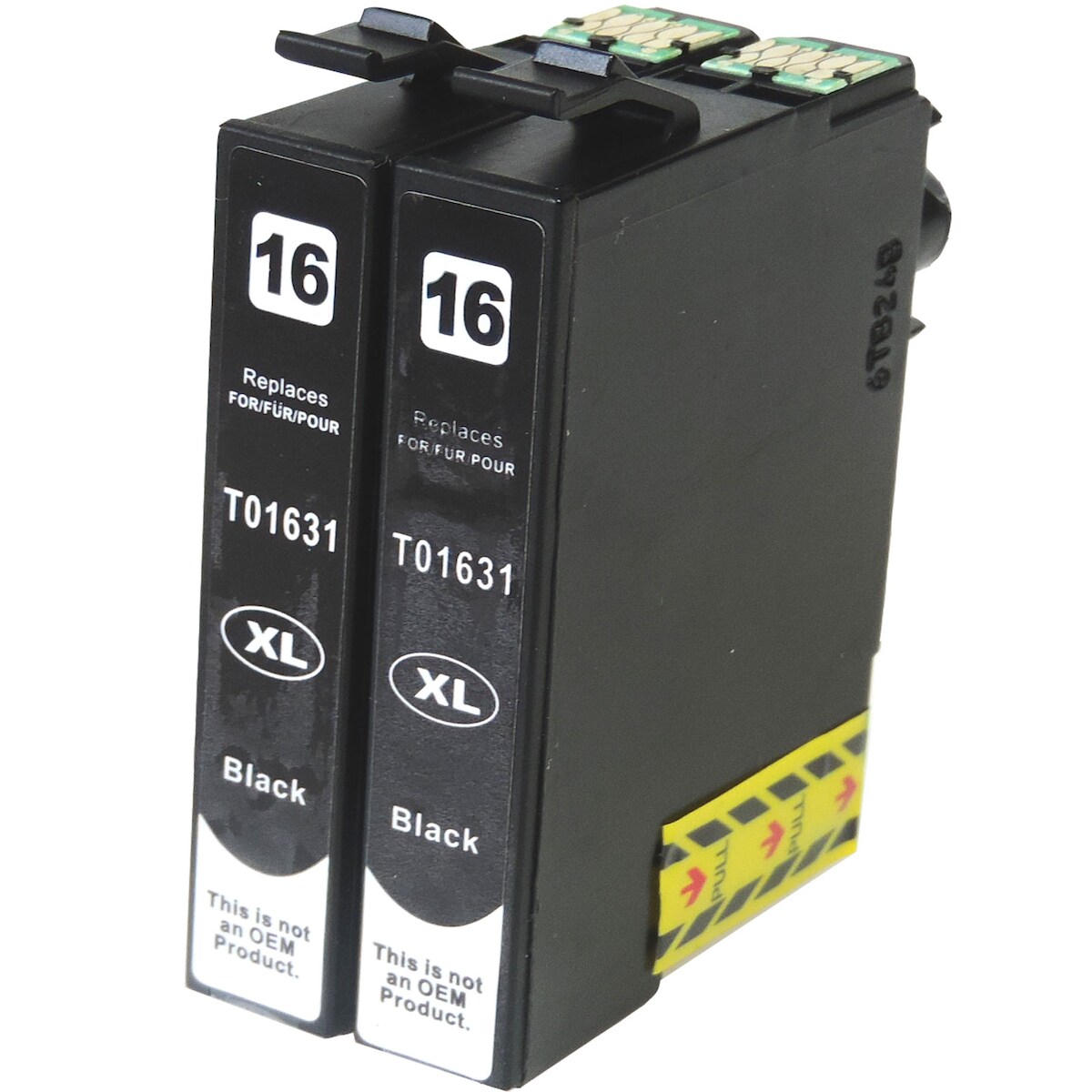 Kompatibel 2x Epson 16XL, T1631, C13T16314010, Füller BK Black Multipack schwarze Druckerpatronen je 500 Seiten von D&C Image