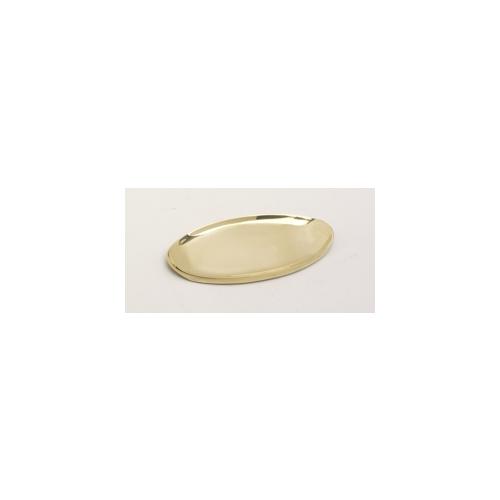 Kerzenteller, Dekoteller oval in Messing Gold poliert (Innen 9 x 4 cm) für Ellipsenkerzen