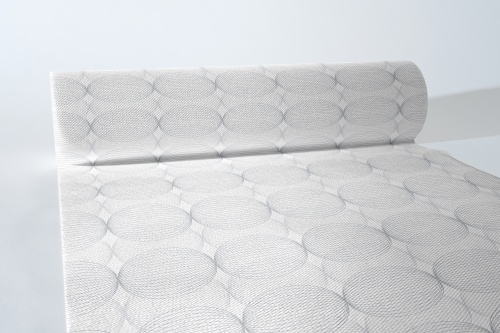 MANK Airlaid Tischläufer Ludo in Grau, 40 cm x 24 m, 1 Stück - Tischtuch Tischband Ornamente Retro Image