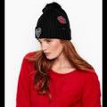 Victoria's Secret Accessories | Brand New! Victoria’s Secret Pom Pom Hat | Color: Black/Pink | Size: Os