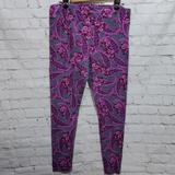 Lularoe Pants & Jumpsuits | Lularoe Paisley Pattern Leggings | Color: Green/Purple | Size: 14