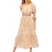 Free People Dresses | Free People Ellie Printed Maxi Dress | Color: Cream/Tan | Size: S