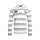 Weird Fish Leigh Organic Long Sleeve Striped Rugby Shirt Grey Marl Size M