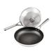 Ninja ZEROSTICK 2-Piece Frying Pan Set, Stainless Steel Cookware, Long Lasting Non Stick, Frying Pans 2-Piece Set 24cm/28cm, Dishwasher Safe Induction Compatible, Stainless Steel C62200UK