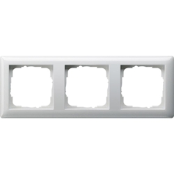 Gira Standard 55 Rahmen, 3f, reinweiß, glänzend, Kunststoff, geeignet für Geräteeinbaukanal, Unterputzmontage, Thermoplast, 021303 Image
